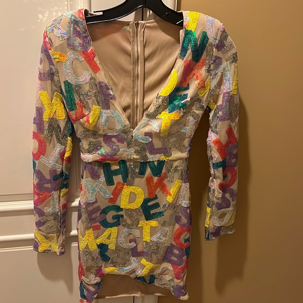 Mini dress , colorful, long sleeves size extra small, small